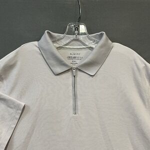 Kenneth Cole Awearness Polo Shirt Mens 2XL Purple Slim Fit 1/4 Zip